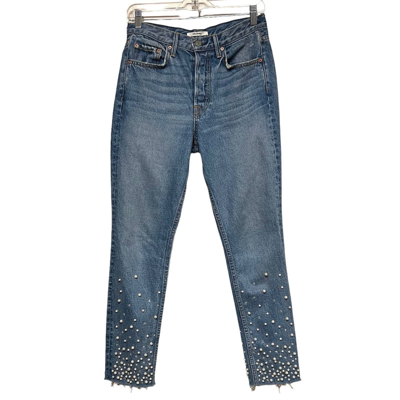 Grlfrnd Lt wash with pearls Jeans 26