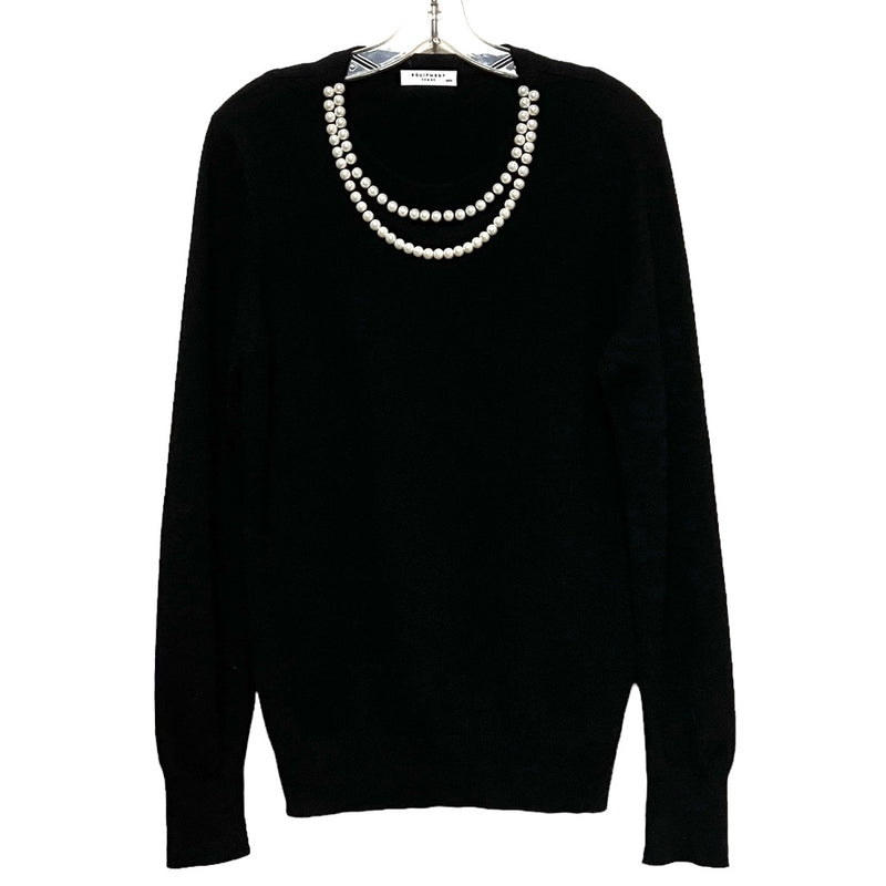 Equipment Black Cashmere sweater with Pearls M