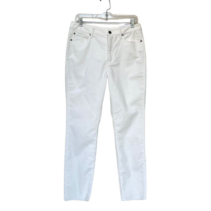 Soft Surroundings Ivory NWT Velvet pants as-is hem cut 8